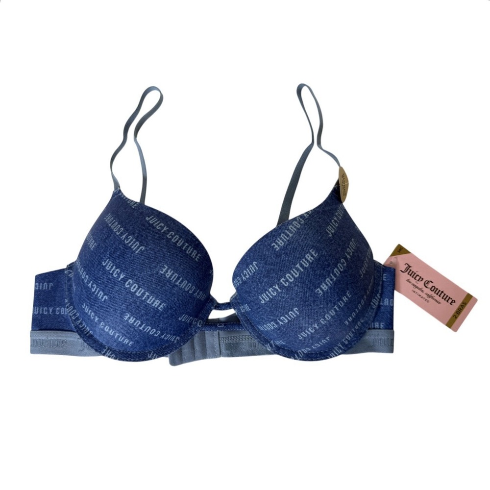 Juicy Couture Sleek And Smooth Underwire Bra 34C Denim Look